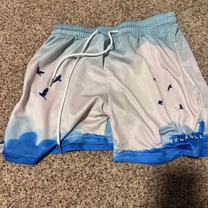 YoungLA Sky Blue and White Shorts